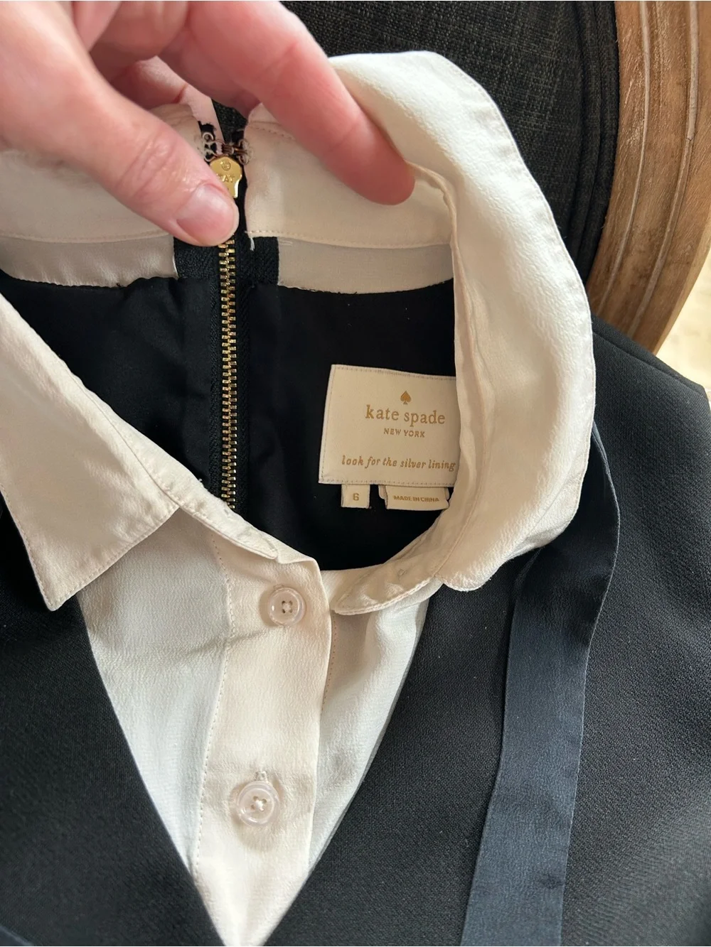 Kate Spade Bow Tie Crepe Silk A Line Black Dress 6